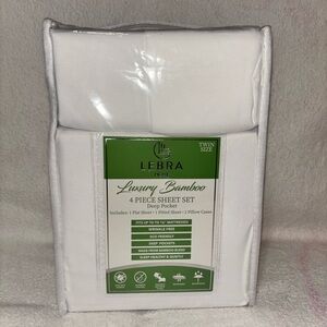 White Bamboo Sheet Set - Twin Size